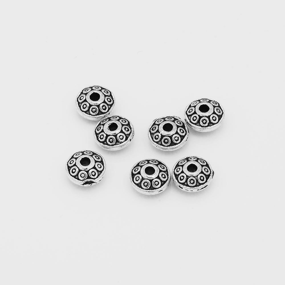 Silver Buddhism Beads,Euro Style Beads,Large Hole Spacer beads,Diy Bulk beads,Thickness 3mm,sold 100pcs/lot