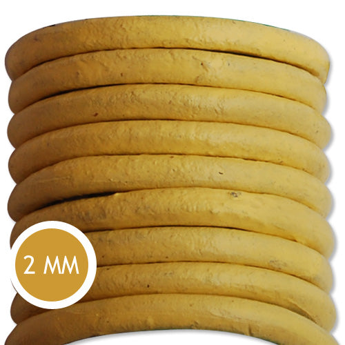 2.0mm Thickness Yellow Round Leather Cord,Sold 50M/Roll
