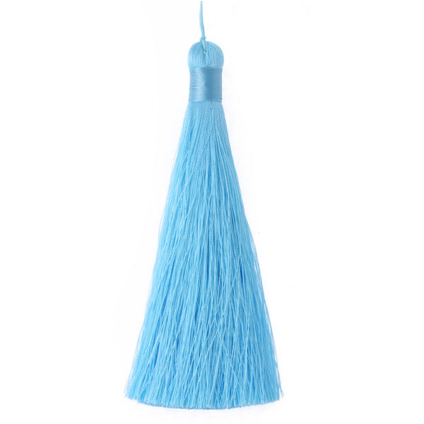 12cm Sky Blue Silky Jewelry Tassels, Handmade Long Jewelry Making Tassels,Quality Fashion Tassels, 6pcs/lot