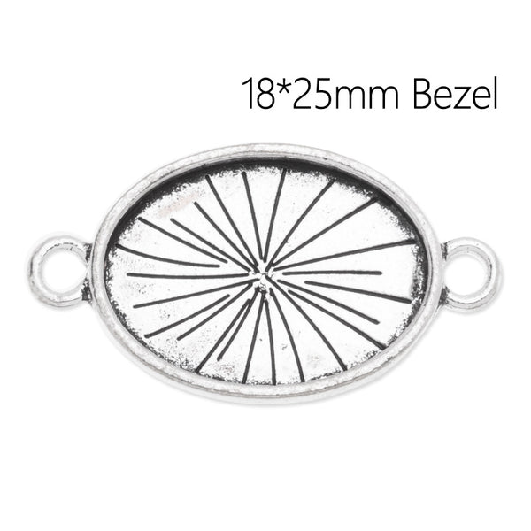 18x25mm Oval Bracelet Connector Bezel,Easy use,Zinc Alloy filled,Antique Silver plated,20pcs/lot