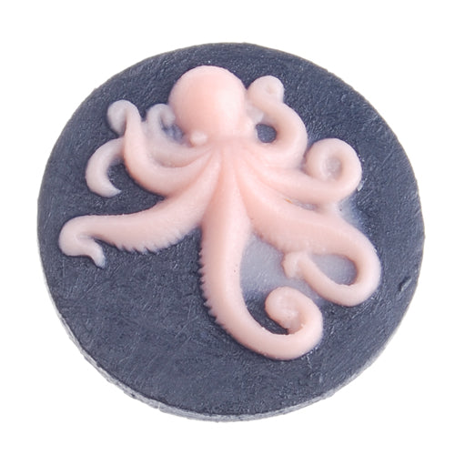25MM Round Resin Flatback Cabochons,Octopus,Black and Rubber powder;sold 50pcs per pkg