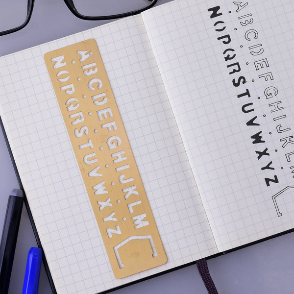 About  1*5" Brass Stencil Bookmark bullet journal stencil Journal Stencil Planner Stencil Craft Supplies Books Alphabet Stencil 1pcs