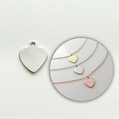 About 4mm tibetara® Brass Tags Charm Pendant heart charms Ready to Stamp thickness 2mm plated gold 20pcs