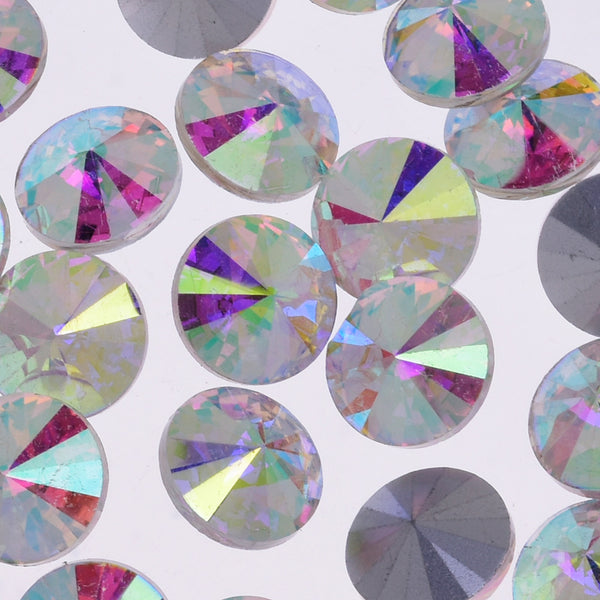 14mm Glass Rhinestones Pointed Back Rhinestones glass crystals beads Satellite stone clear AB 50pcs 10181957