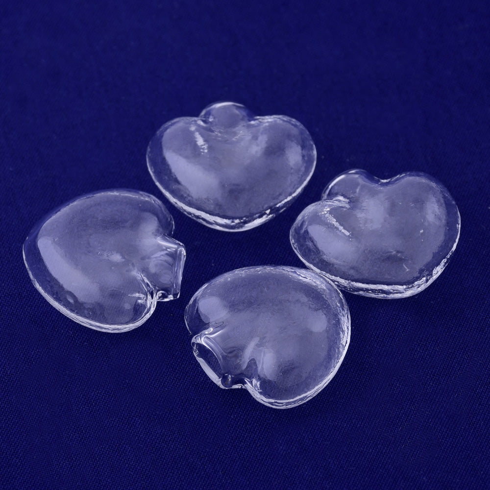 10pcs Glass Jars 20*22MM Single hole White Clear glass for jewelry Necklace Pendant making Clear Glass love heart wishing Bottles