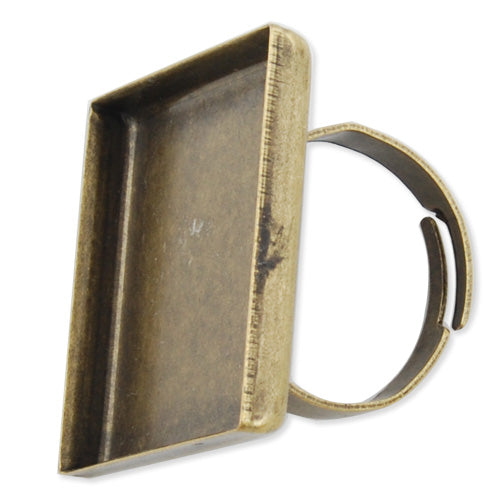 Antique Bronze plated Adjustable Ring Base Setting Pendants With 25*25 MM Square Pad