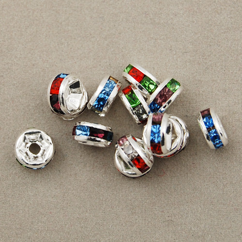 Wholesale 201 Stainless Steel Crystal Rhinestone Spacer Beads