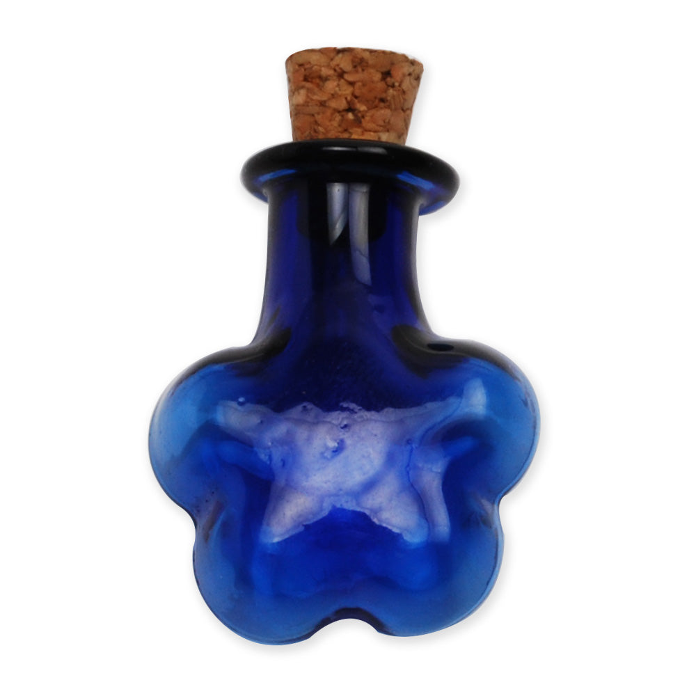 20 * 23mm Sapphire Blue wishing bottle,Plum flower shaped Tiny corked vial empty small glass bottle,glass jar,tiny corked bottle,empty glass bottles,10pcs/lots