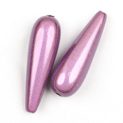 Top Quality 10*30mm Teardrop Miracle Beads,Purple,Sold per pkg of about 420 Pcs