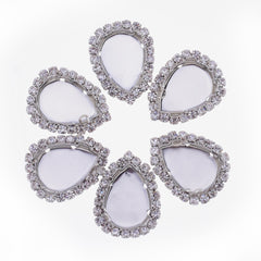 Rhinestones with claw setting hand sewing clothes fit 13*18mm Teardrop Shape Gemstone white K 20pcs 10178903