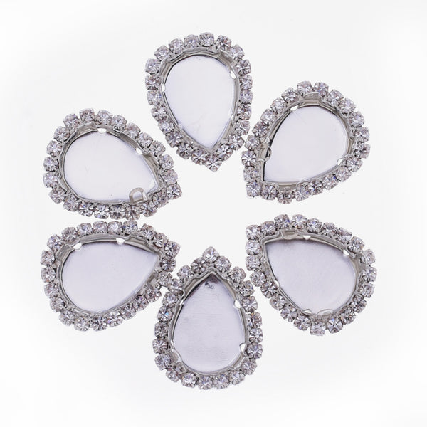 Rhinestones with claw setting hand sewing clothes fit 18*25mm Teardrop Shape Gemstone white K 20pcs 10179003