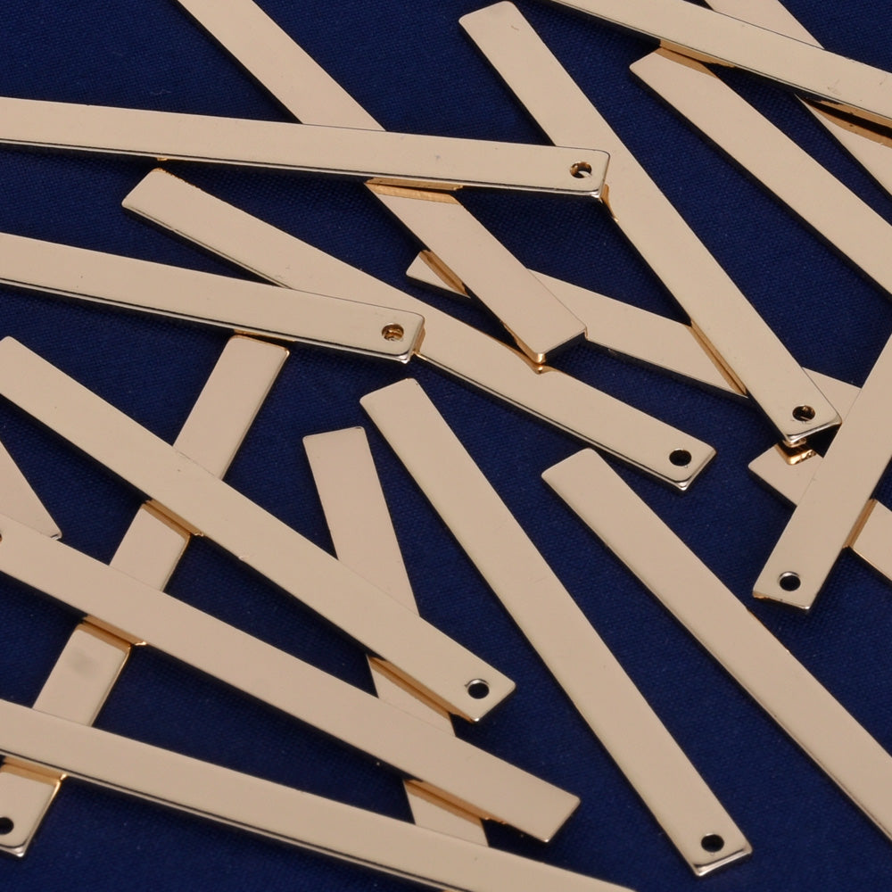 2"*1/8" Brass stamping bars jewelry stamping blanks Bar Blanks Great for stamping and engraving 18 Gauges plated gold 10pcs