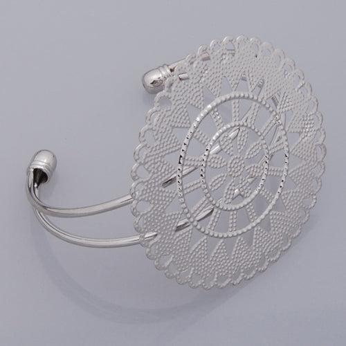 2013-2014 New Arrival Adjustable Copper  Bracelet with 55mm round Faceplate,Imitation Rhodium,Lead Free And Nickel Free,Sold 10PCS Per Lot