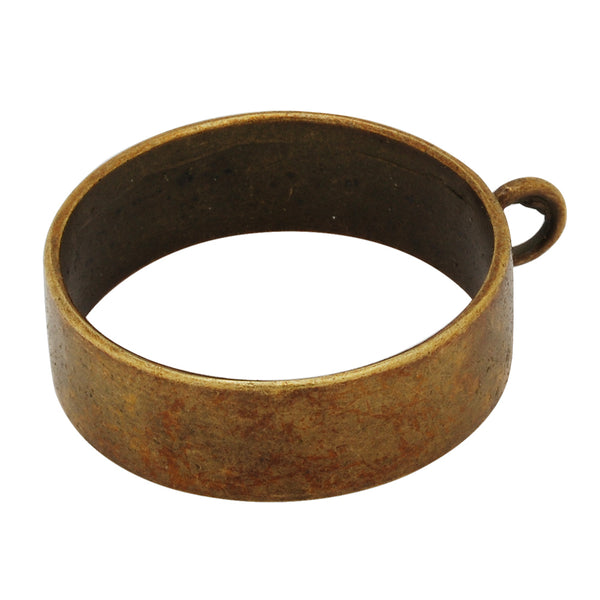 29mm Open Back Bezel Pendant,Antique Bronze Round Pipe Bezel Necklace,Bezels for Resin,Base Metal Bezel,Sold 10pcs/lot