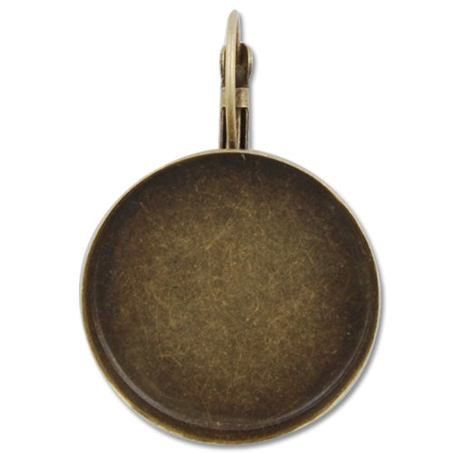 25MM Round Antique Bronze French Lever Back Earrings Blank/Base,fit 25MM glass cabochons,buttons
