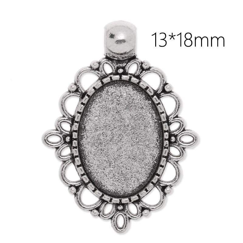 13x18mm Oval Pendant tray setting,zinc alloy filled,antique silver plated,20pcs/lot