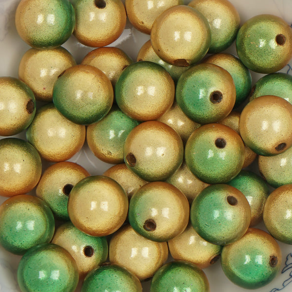 Top Quality 8mm Round Miracle Beads,Green Two-tone color,Sold per pkg of 2000 Pcs