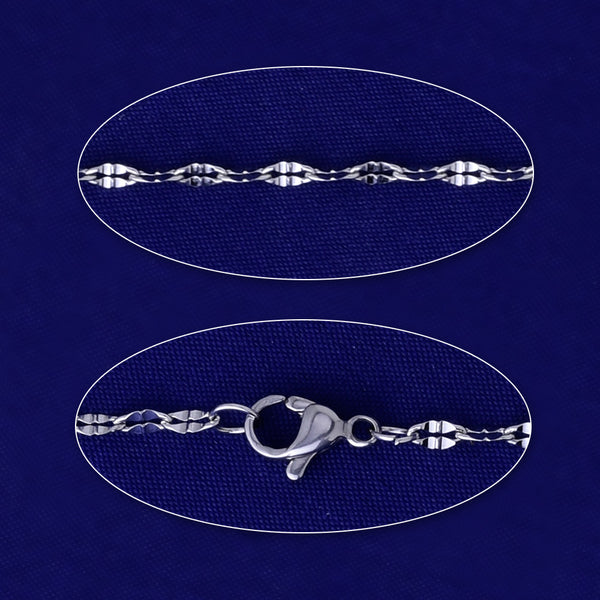 0.5*0.22mm link Stainless Steel Chain With Stainless Steel Lobster Claw Clasp necklace Chain 20"51mm 5pcs 10172603