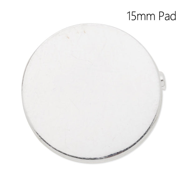 Brooch With 15MM Round Pad,Silver plated,brass filled,20pcs/lot