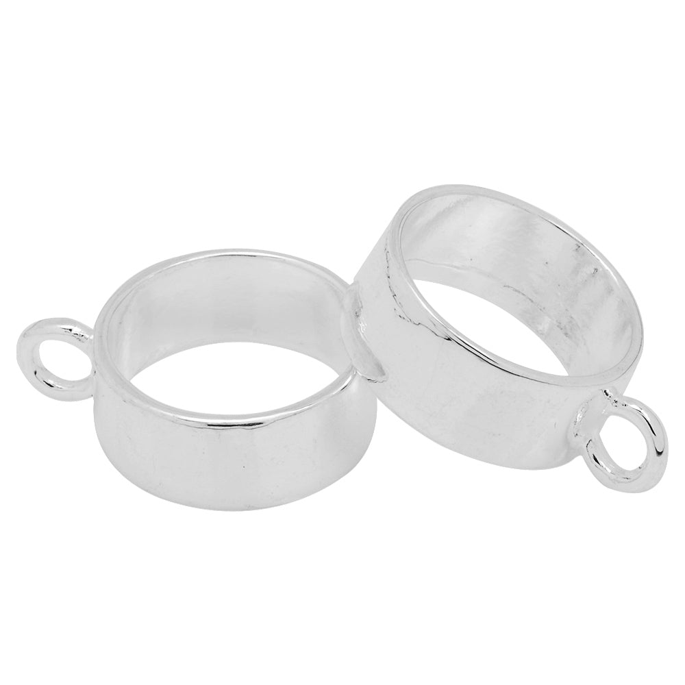 18mm Open Back Bezel Pendant,Silver Plated Round Pipe Open Back Bezel for Resin,Base Metal Bezel,Sold 10pcs/lot