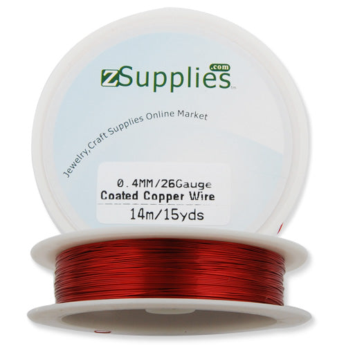 0.4MM Thick Red Coated Soft Copper Wire,about 14M/15yds per Roll,26Gauge,Sold 10 Rolls Per Lot