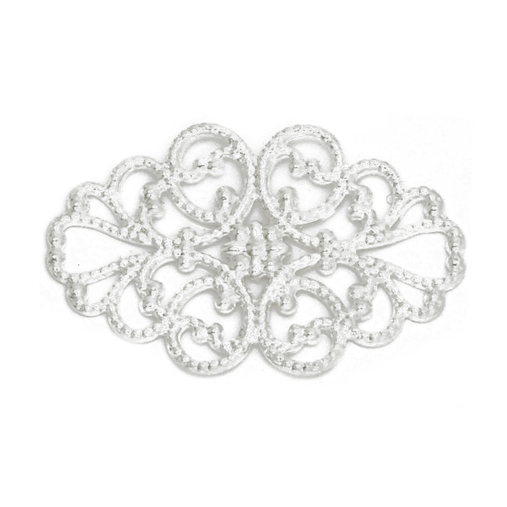 32x20mm Great Brass copper Huapian,DIY Copper Huapian Metal Jewelry Accessories,Silver Plated Hollow Filigree Flower Wraps Connectors,50PCS/lot