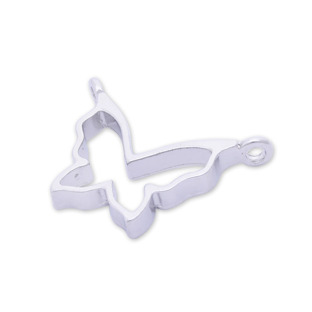 10 Metal butterfly frame 36*27*4mm Silver open back pendant  Zinc alloy pendant trays Base accessories Blanks pendant