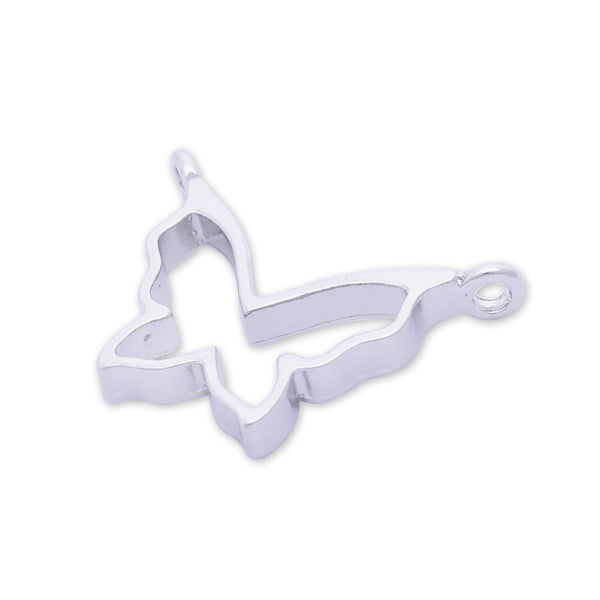 10 Metal butterfly frame 36*27*4mm Silver open back pendant  Zinc alloy pendant trays Base accessories Blanks pendant