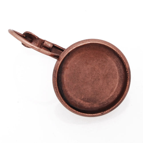Antique Copper French Lever Back Earrings Blank/Base,fit 14MM glass cabochons,buttons;sold 50pcs per pkg