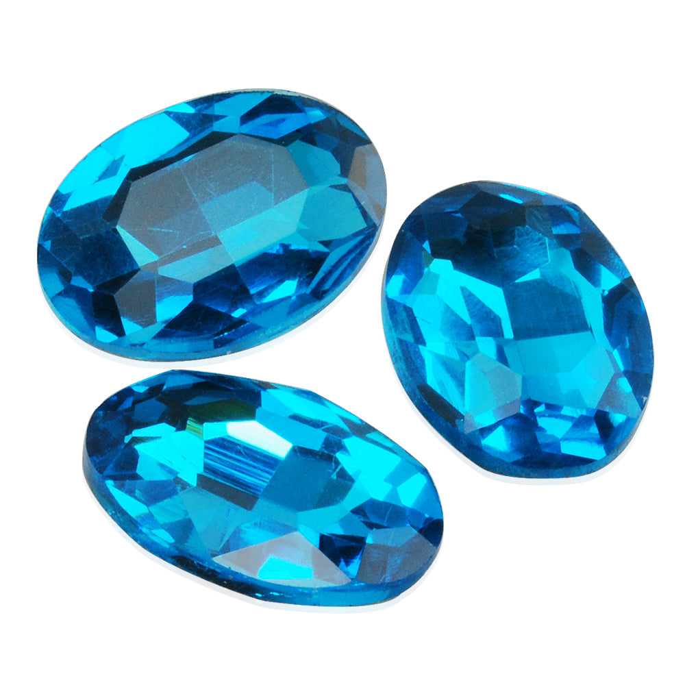 22 *30mm Lake Blue Briolette Crystal Oval Cushion Cut Fancy Stone,Crystal Fancy Stone,4127,10pcs/lot