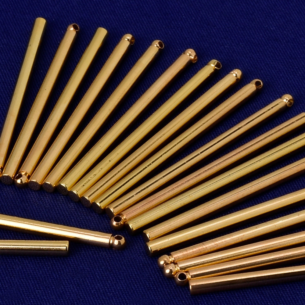 About 36MM tibetara® Brass tube shape Stamping Blank Bar necklace bar blanks Metal Blank for Metal Stamping DIY plated gold 20pcs
