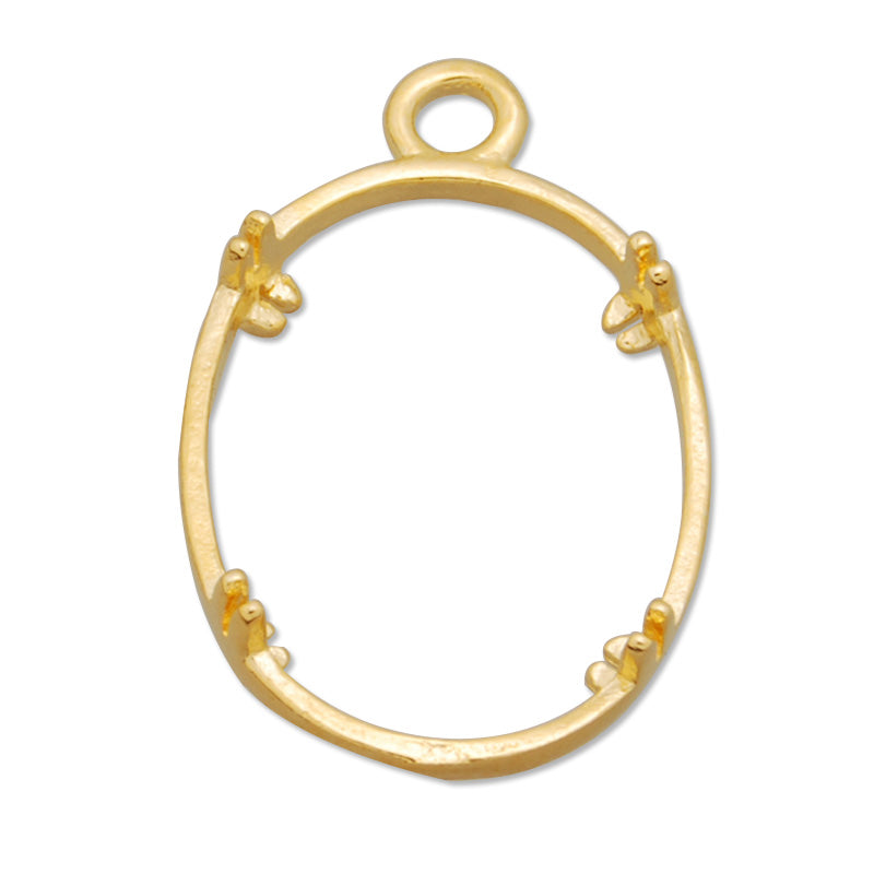 13*18MM Oval Brass Gemstone Bezel,Gold,charms links,sold 20pcs per lot