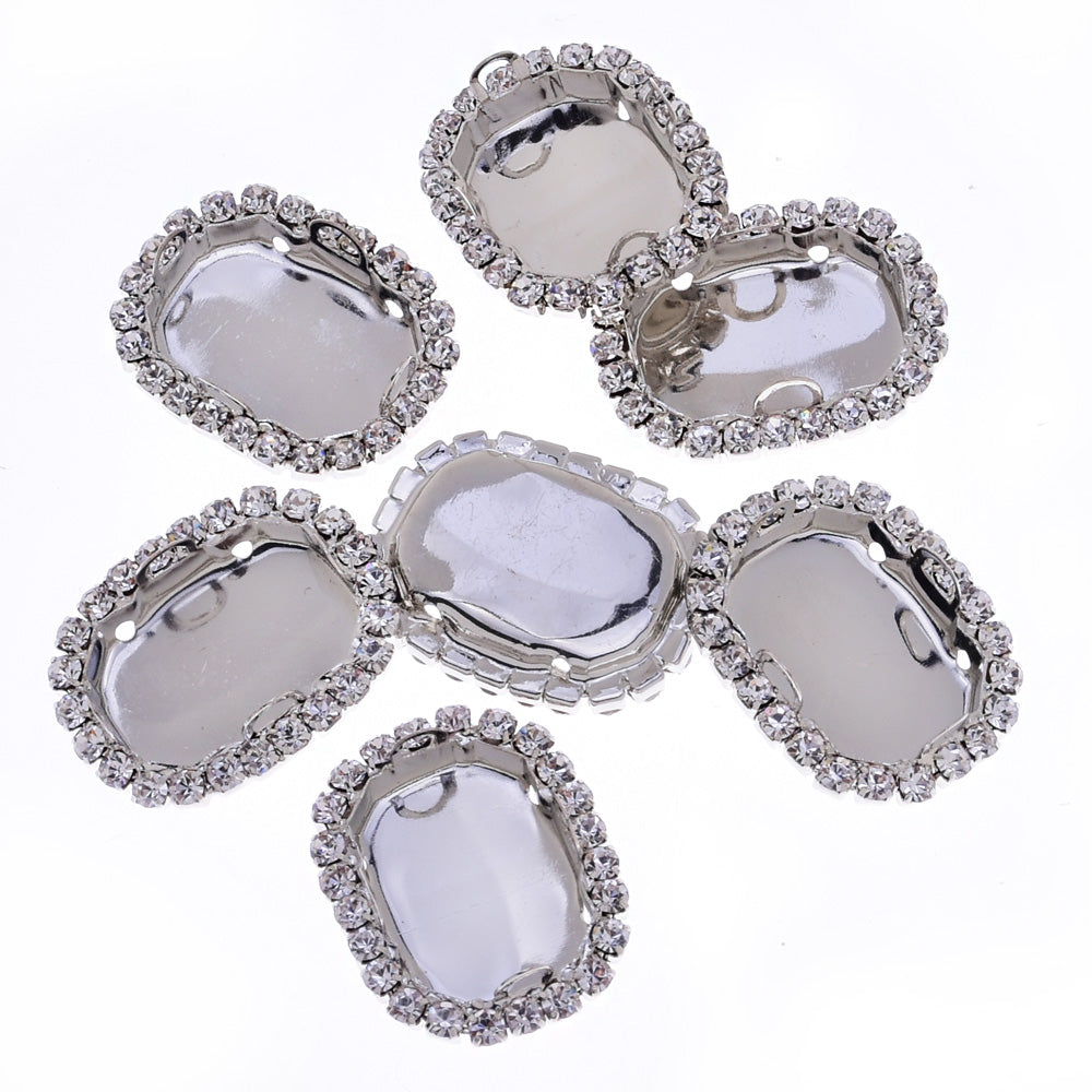 Claw chain base rhinestones with claw Long octagon cut Wedding dress accessory fit 18*25mm Rhinestone white K 20pcs 10179903