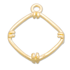 12*12MM Copper Gemstone base,14K Gold,Square gemstone links,sold 20pcs per lot