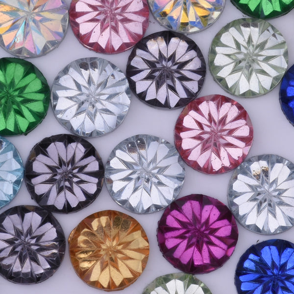 12mm Round Druzy Resin Embellishment Cabochons Prism Cabochons Glitter Cabochons Mixed colors 50pcs
