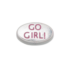 6x10mm Oval charm“ rugby” for Living locket,Pink,Imitation Rhodium finished,10 Pcs/lot