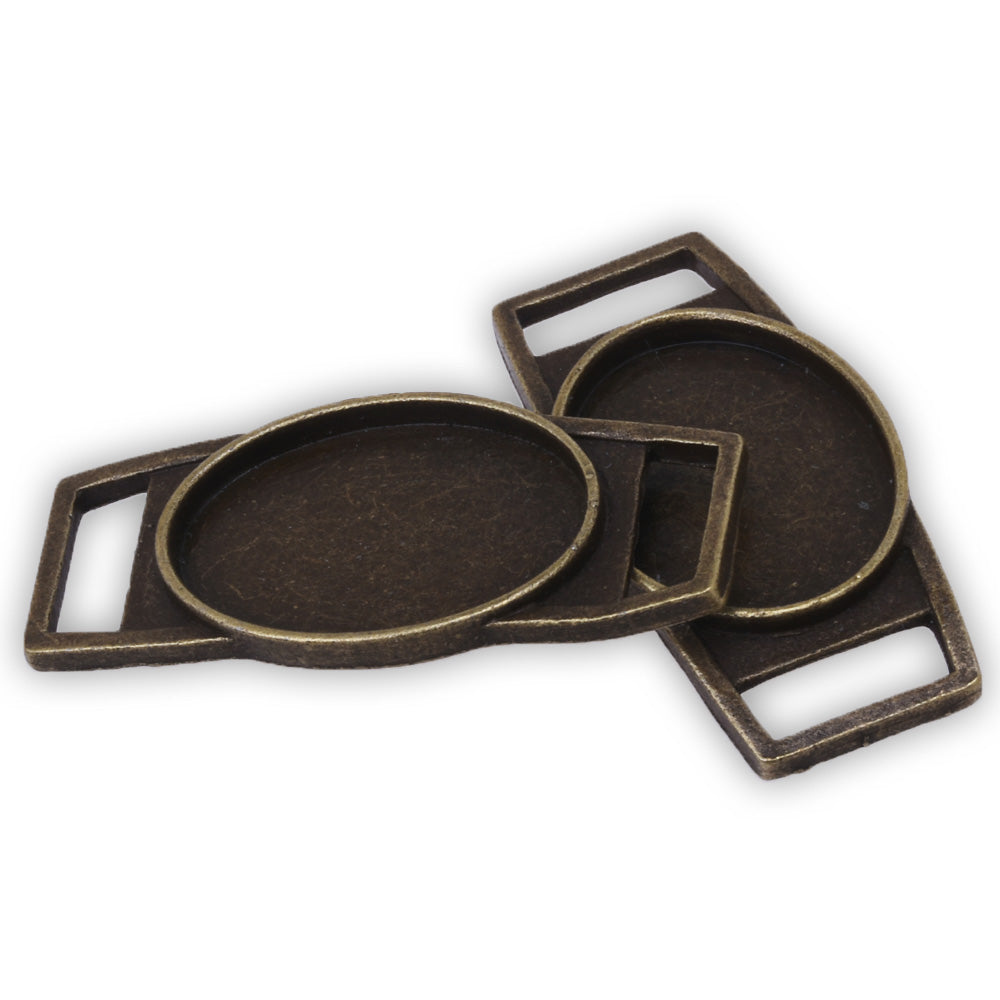 12x15mm Blank Oval Shoelace charms or Paracord Charms Bracelet Link ,zinc alloy filled,Antique bronze,20pcs/lot