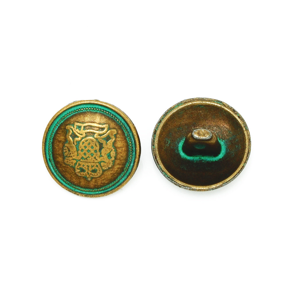 18mm Round Verdigris Green Button,Jewelry Findings,Retro Patina Charms,Metal Buttons,Thickness 9mm,20pcs/lot