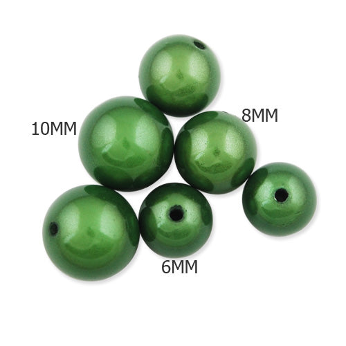 Top Quality Mixed Sizes  Round Miracle Beads,Green,Sold 500 Grams Per Package.Approx 6MM about 1500PCS,8MM about 600 PCS,10MM about 316PCS
