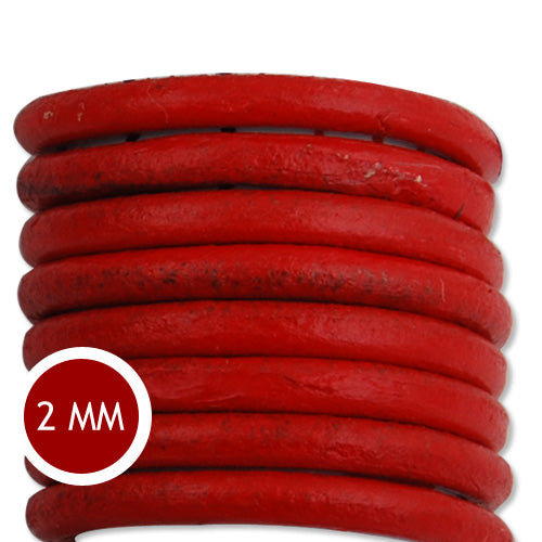2.0mm Thickness Red Round Leather Cord,Sold 50M/Roll