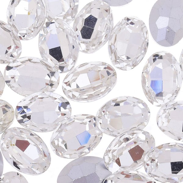 18x25mm Oval Pointed Back Rhinestones Glass Jewels point crystal Nail Art Craft Supply clear 50pcs 10184050