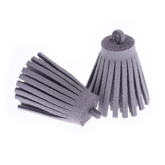 3CM Fiber Tassel Artificial Leather Tassel Fringe Tassels cute fat tassel DIY jewelry Accessories Pendent Charms Findings gray 10pcs