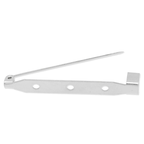 45mm simple Brooch Back Safe Pin With Three Holes,nickel color,5mm width,20 picecs/lot