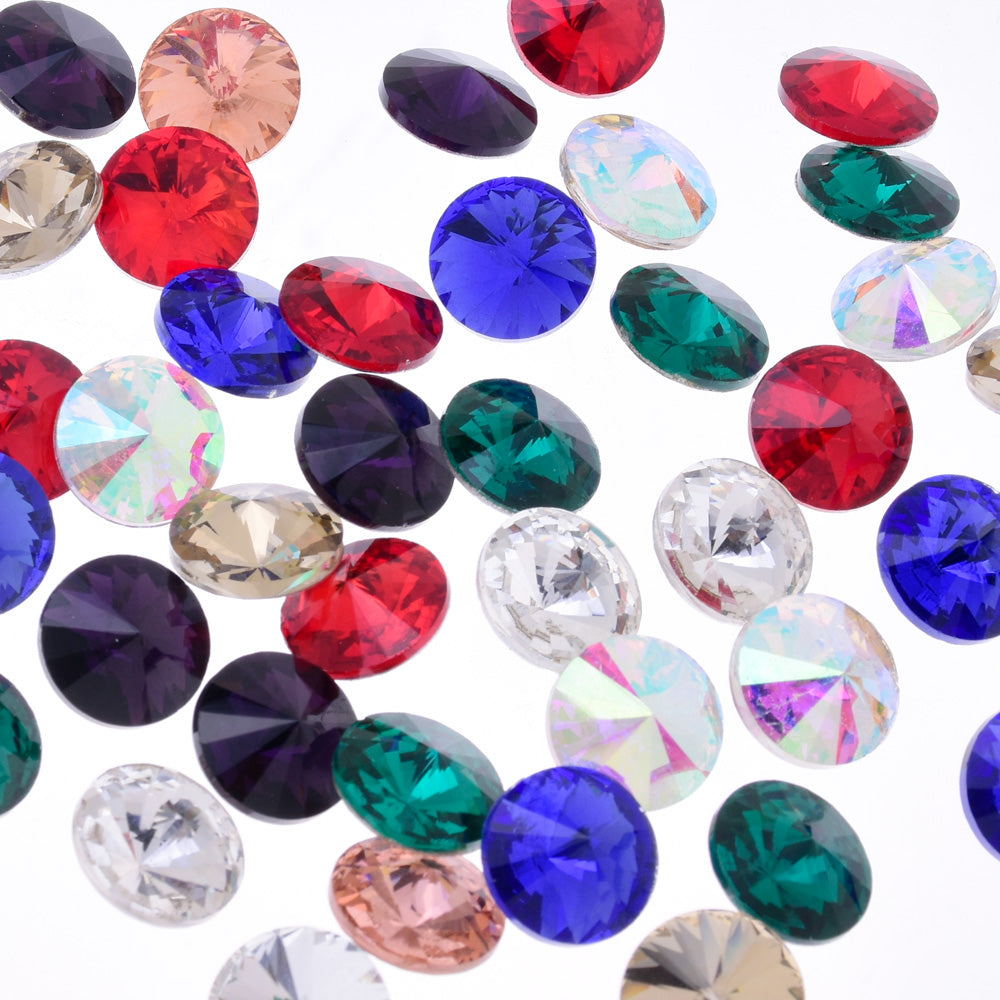 6mm Pointed Back Rhinestone glass crystals beads First Quality Crystal Handmade Satellite stone mixed color 50pcs 10181558
