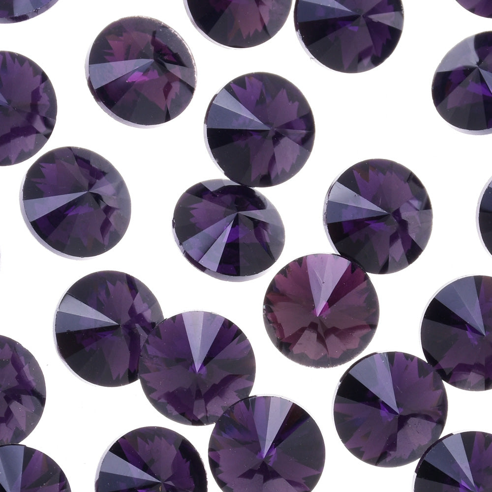 12mm Pointed Back Rhinestone  crystal stone Satellite stone Clear Handmade jewelry Accessories decoration dark purple 50pcs 10181855