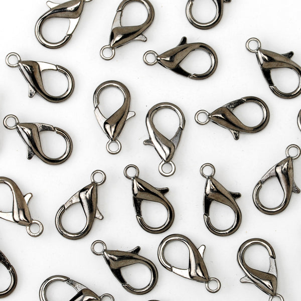 21mm Alloy Lobster Clasps Fastener Hooks Jewellery-making,gun metal black 50pcs