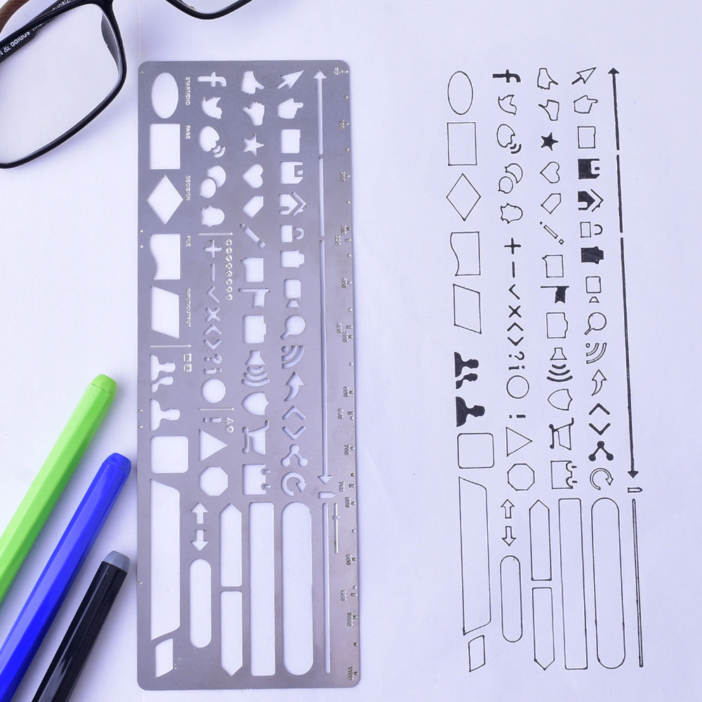 About  2 1/2x7" Stainless Steel bullet journal stencil Drawing Stencil Stencil planner supplies Stencil Template 1pcs