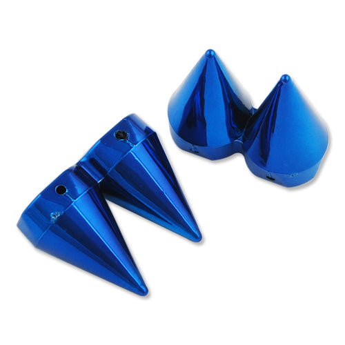 28.5*23.5*14.5 MM UV Coated Double Spikes,Sapphire,Hole Sizes:1.7mm,Sold 100PCS Per Package