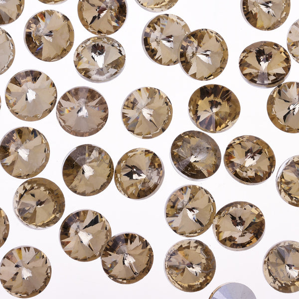 6mm Pointed Back Rhinestone glass crystals beads First Quality Crystal Handmade Satellite stone light coffee 50pcs 10181551