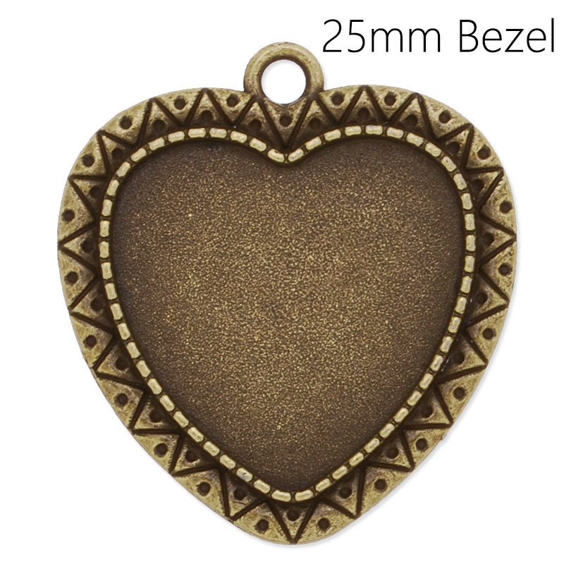 25mm Heart cameo setting,Zinc alloy filled,antique Bronze plated,20pcs/lot
